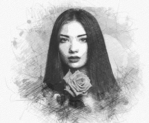 Sketch Drawing Art Photo Effect PSD Template