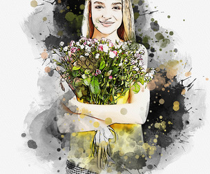 Watercolor Photo Effect PSD Template