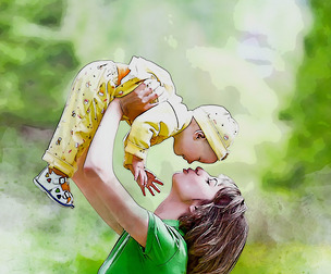 Watercolor Photo Effect PSD Template