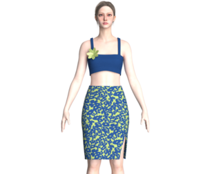 Girls Crop Top With Skirt V7 | Marvelous / Clo3d / obj / fbx
