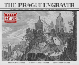 Free Sample - The Prague Engraver Procreate Kit