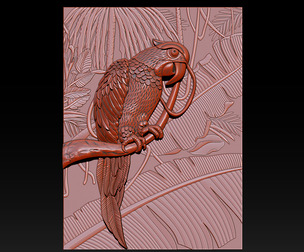 3D Parrot Relief Model - STL - OBJ - ZTL