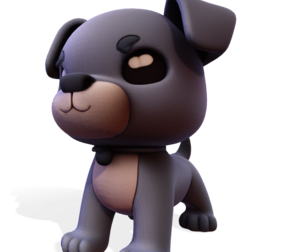 Low-Poly Pup – Cute Dog Character for Rigging & 3D Print