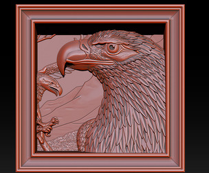American Eagle 3D Relief Model - STL - OBJ - ZTL