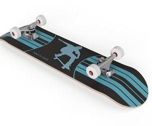 Complete Skateboard Born to Skate Design with Teal Stripes