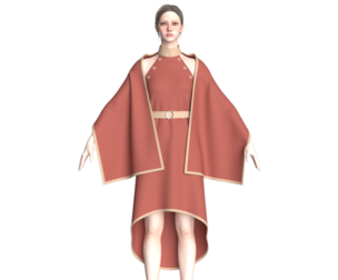 Girls Cape Dress V13 | Marvelous / Clo3d / obj / fbx