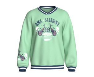 Men Printed V-Neck Sweatshirt | Marvelous / Clo3d / obj / fbx