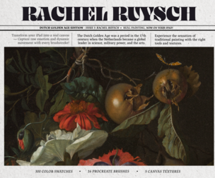 Rachel Ruysch Procreate Kit (Procreate Brushes, Canvas Textures & Color Swatches)
