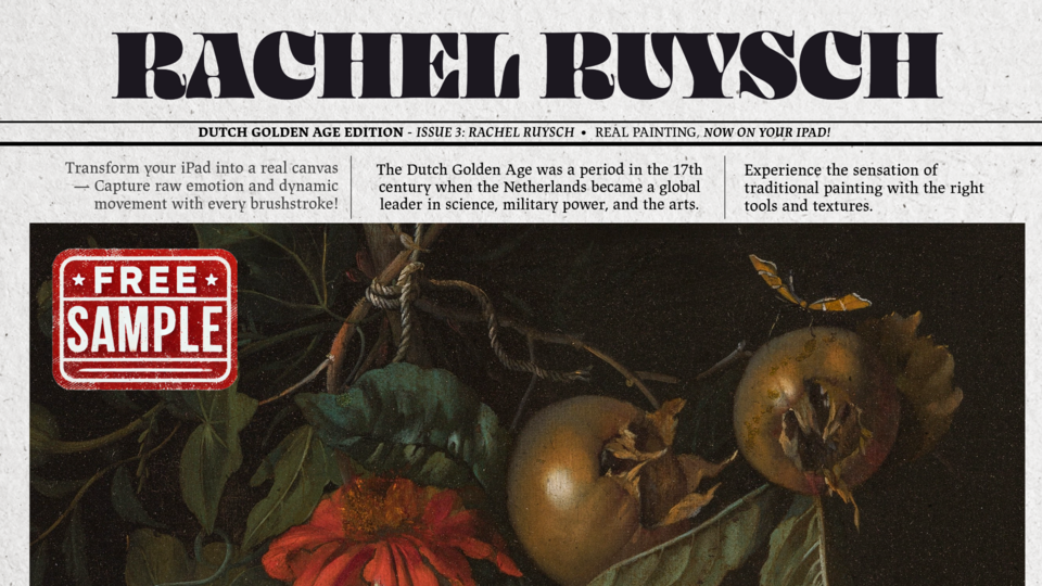 Free Sample - Rachel Ruysch Procreate Kit (Procreate Brushes, Canvas ...