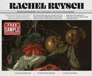 Free Sample - Rachel Ruysch Procreate Kit (Procreate Brushes, Canvas Textures & Color Swatches)