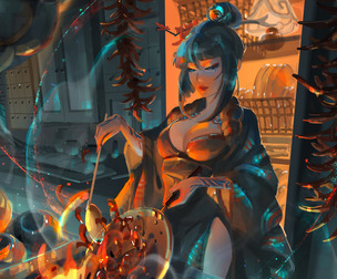 Spicy cooking, Witch.