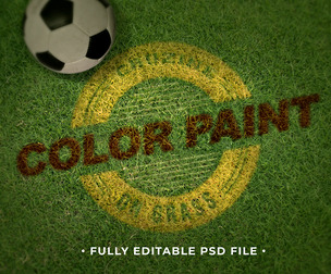 Color Paint on Grass PSD Fully Editable Text Effect. Layer Style PSD Mockup Template
