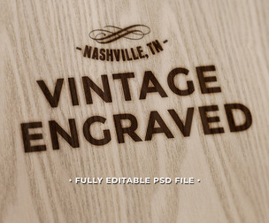 Engraved PSD Fully Editable Text Effect. Layer Style PSD Mockup Template