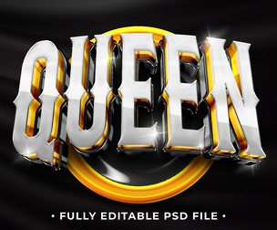 Luxury Queen PSD Fully Editable Text Effect. Layer Style PSD Mockup Template