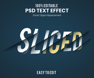 SLICED PSD Fully Editable Text Effect. Layer Style PSD Mockup Template