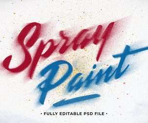 Spray Paint PSD Fully Editable Text Effect. Layer Style PSD Mockup Template