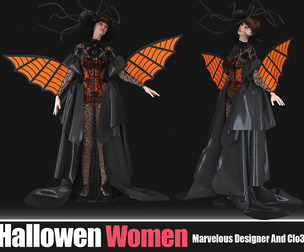 3d Halloween Women Outfits (CLO3D, MD PROJECTS+OBJ+FBX)