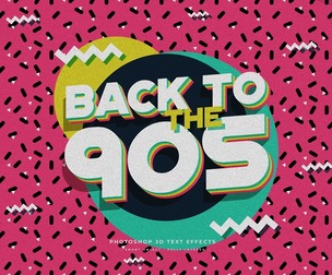 Back to 90s PSD Fully Editable Text Effect. Layer Style PSD Mockup Template