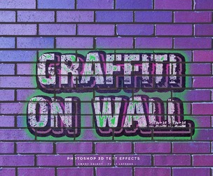 Graffiti on Wall PSD Fully Editable Text Effect. Layer Style PSD Mockup Template