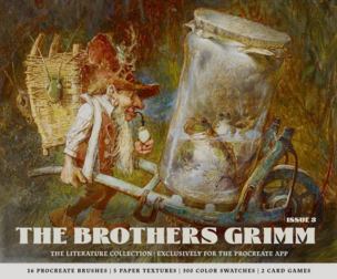 The Brothers Grimm Procreate Kit (Procreate Brushes, Color Palettes, Paper Textures & Card Games)
