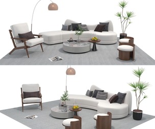 Fabric sofa set 06