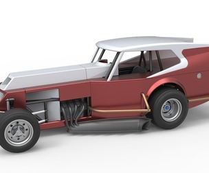 Vintage Dirt Modified stock car Version 5 Scale 1:25