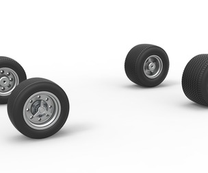 Wheel set of NE Dirt Modified stock car V5 Scale 1:25
