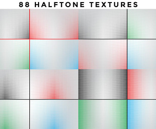 88 Abstract Halftone Textures, Color Retro Halftone Patterns, Pixel, Mosaic Dots, EPS