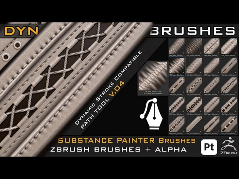 Dynamic Cell Brushes Dynamic Seam_ Stitches Brushes For Substance Painter & Zbrush_ZBP ...