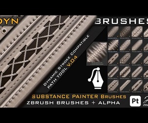 Dynamic Seam_ Stitches Brushes For Substance Painter & Zbrush_ZBP/ Alpha(2K ) +Tutorial V-04