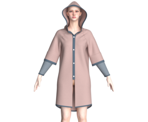 Girls Layered Hoodie | Marvelous / Clo3d / obj / fbx