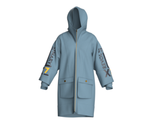 Men Oversized Printed Hooded Jacket | Marvelous / Clo3d / obj / fbx
