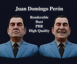 Juan Domingo Peron High Quality Renderable PBR Bust