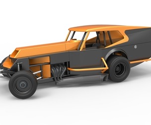 Vintage Dirt Modified stock car V5 while turning Scale 1:25