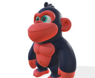 Cute Gorilla – High Poly 3D Printable Figurine