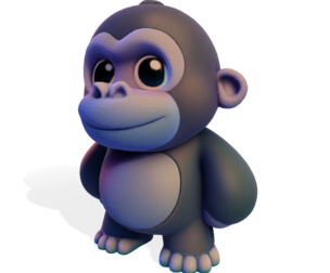 Low-Poly cute  Gorilla – Stylized 3D Printable Figurine
