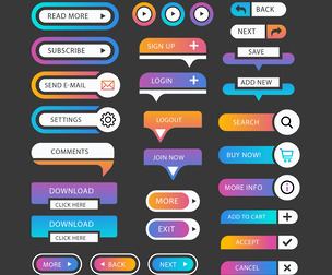 29 Bright Gradient Call-To-Action Buttons, UI Design, Web Interfaces
