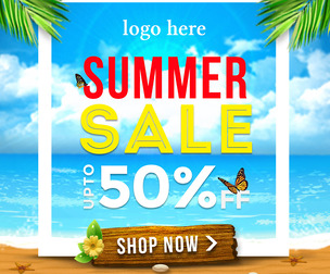 Seasonal Sale Banner, EDITABLE PSD Template, E-Commerce Marketing, Advertising