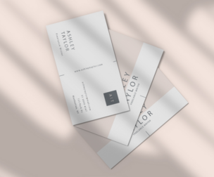 Minimalist Business Cards Mockup PSD Template, Shadow Overlay