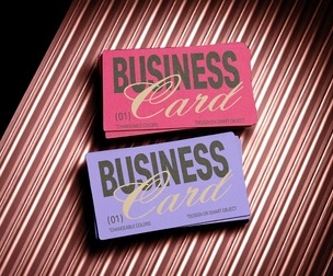 Retro Style Business Cards Mockup PSD Template, Glossy Background