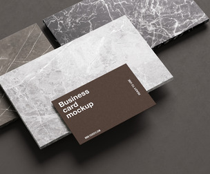 Luxury Business Card Mockup PSD Template on Marble