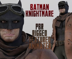 Knightmare Batman renderable animated PBR