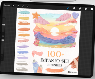 Realistic Oil Impasto Procreate Brushes – Acrylic, Texture, Paint and Stamp Brush Set for Procreate