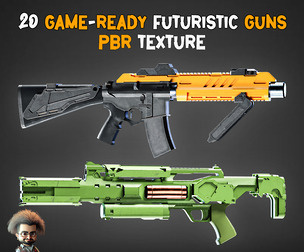 20 Game-Ready Futuristic Guns + Textures - Vol 20