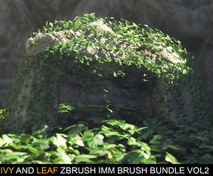Ivy and Leaf zbrush IMM brush bundle v2