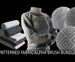 Patterned fabric alpha brush bundle (2k tiff 16 bit)
