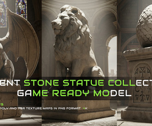 Ancient Stone Statue 10 Game-Ready Models