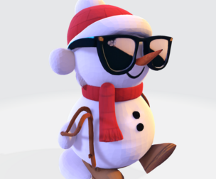 The 'Cool Kid' Snowman 3D Model - Optimized for Print & Digital Art