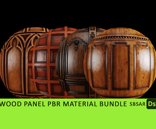 Wood Panel PBR Material Bundle (sbsar 2k textures)