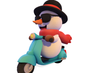 🛵 Cool Rider Snowman 3D Model on Scooter - Ready for Print